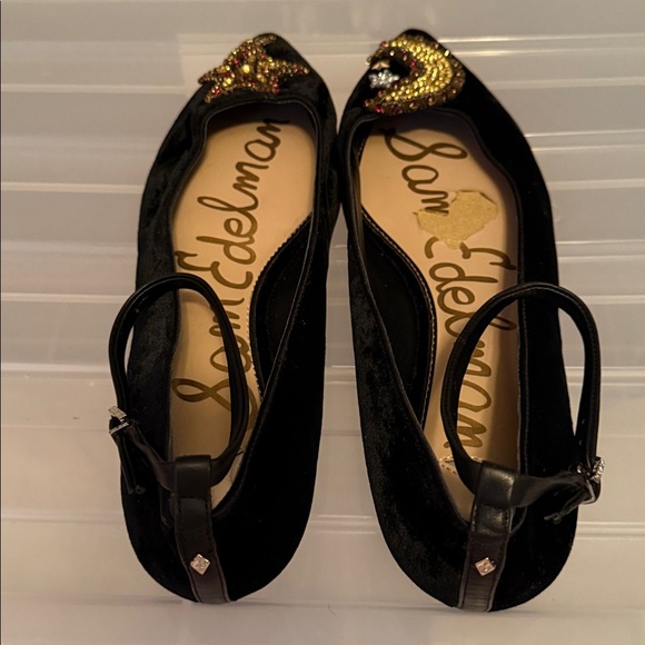NWOT Sam Edelman lRexley Velvet Ballet Flat w/ Crystal Celestial Embellishments - Picture 9 of 14